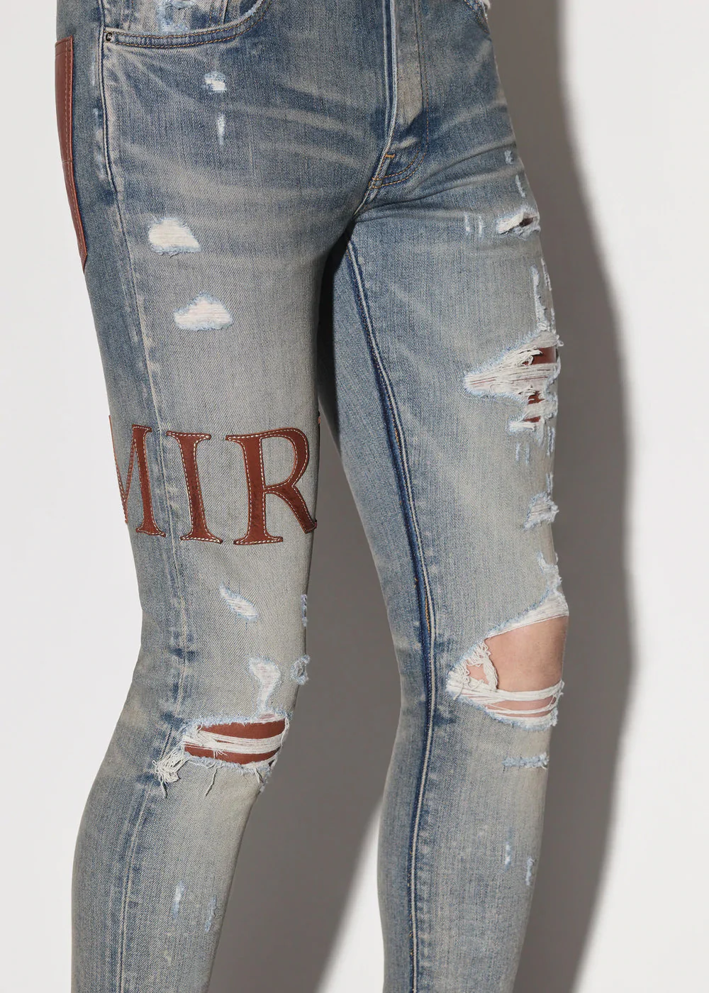 Clay Indigo Leather Stitch Logo Jeans - Image 2