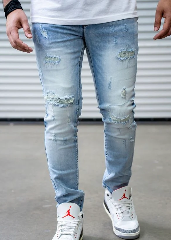 Damati Tuscany Blue White Jeans (DMT-207) - Image 2