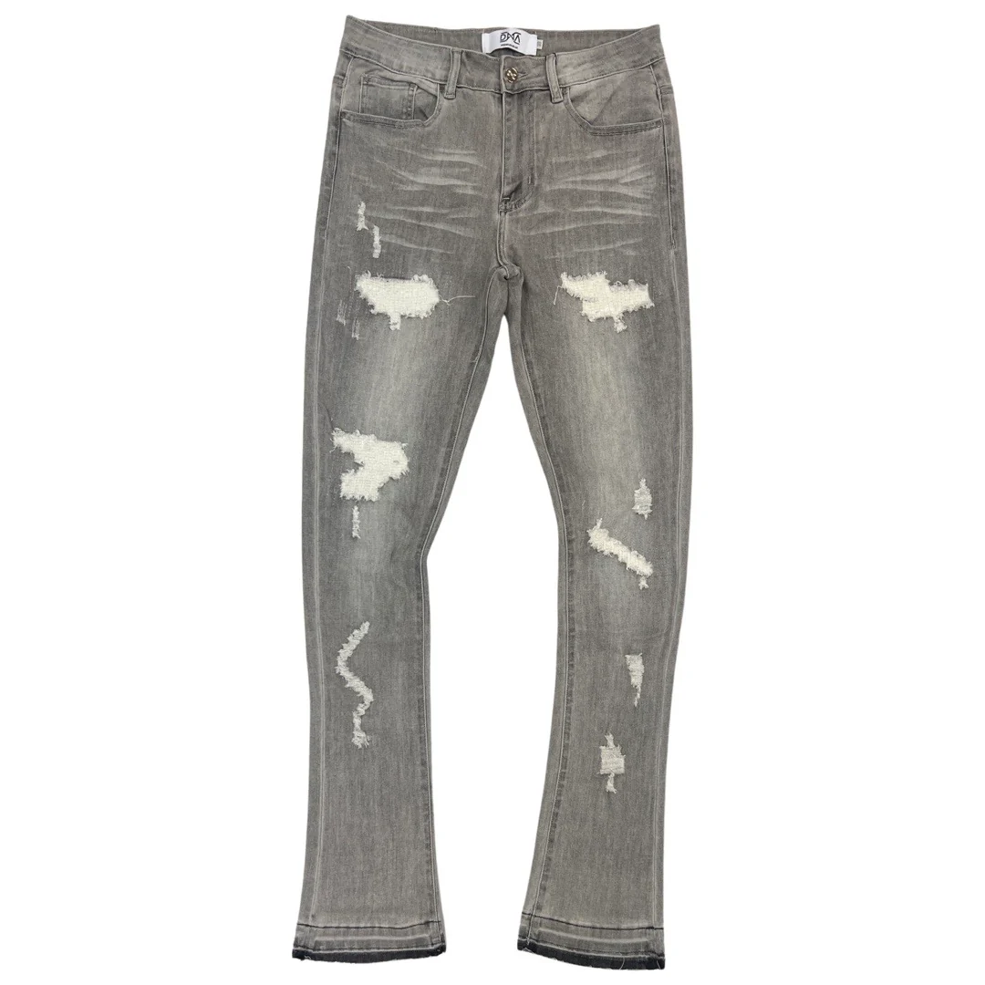 DNA Worldwide “Red Script” Flare Stack Jeans - Image 2