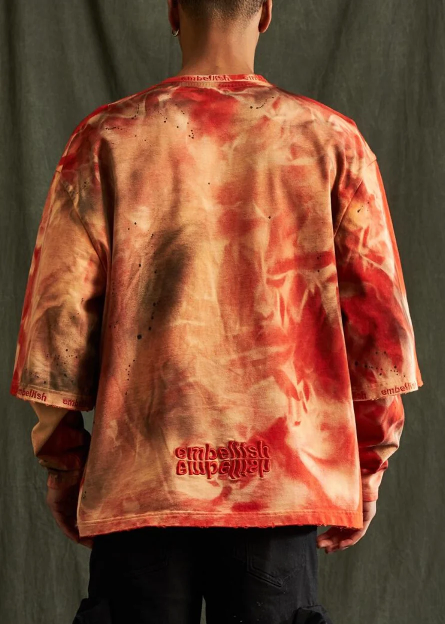 Embellish NYC Mirage Knit Orange Tee - Image 2