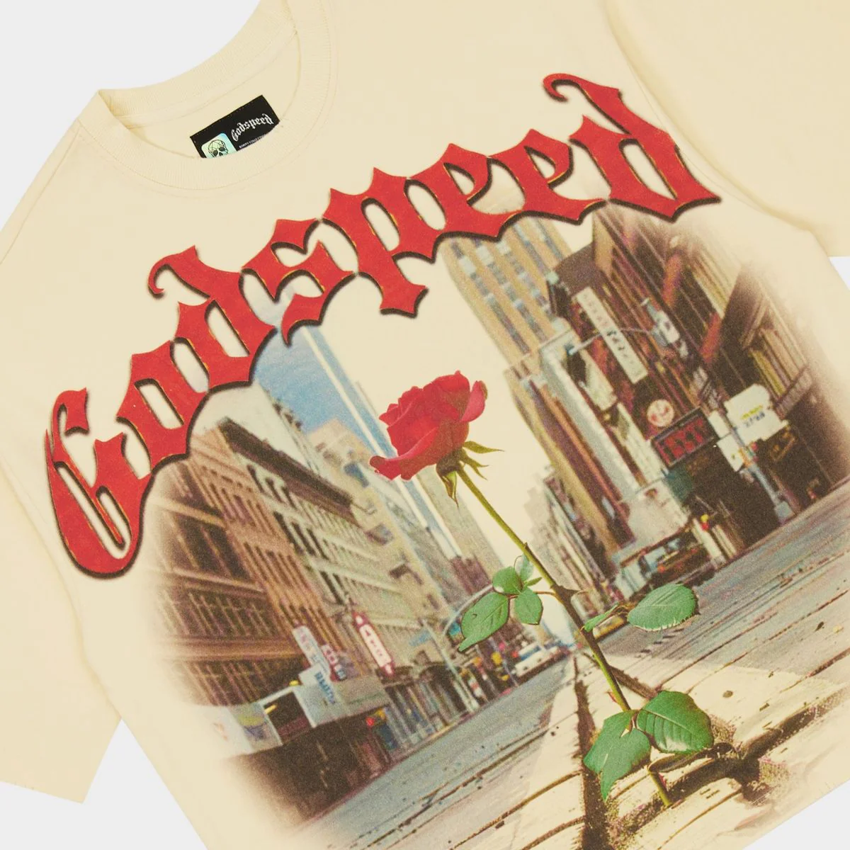 Godspeed “Concrete Rose” Bone Tee - Image 2