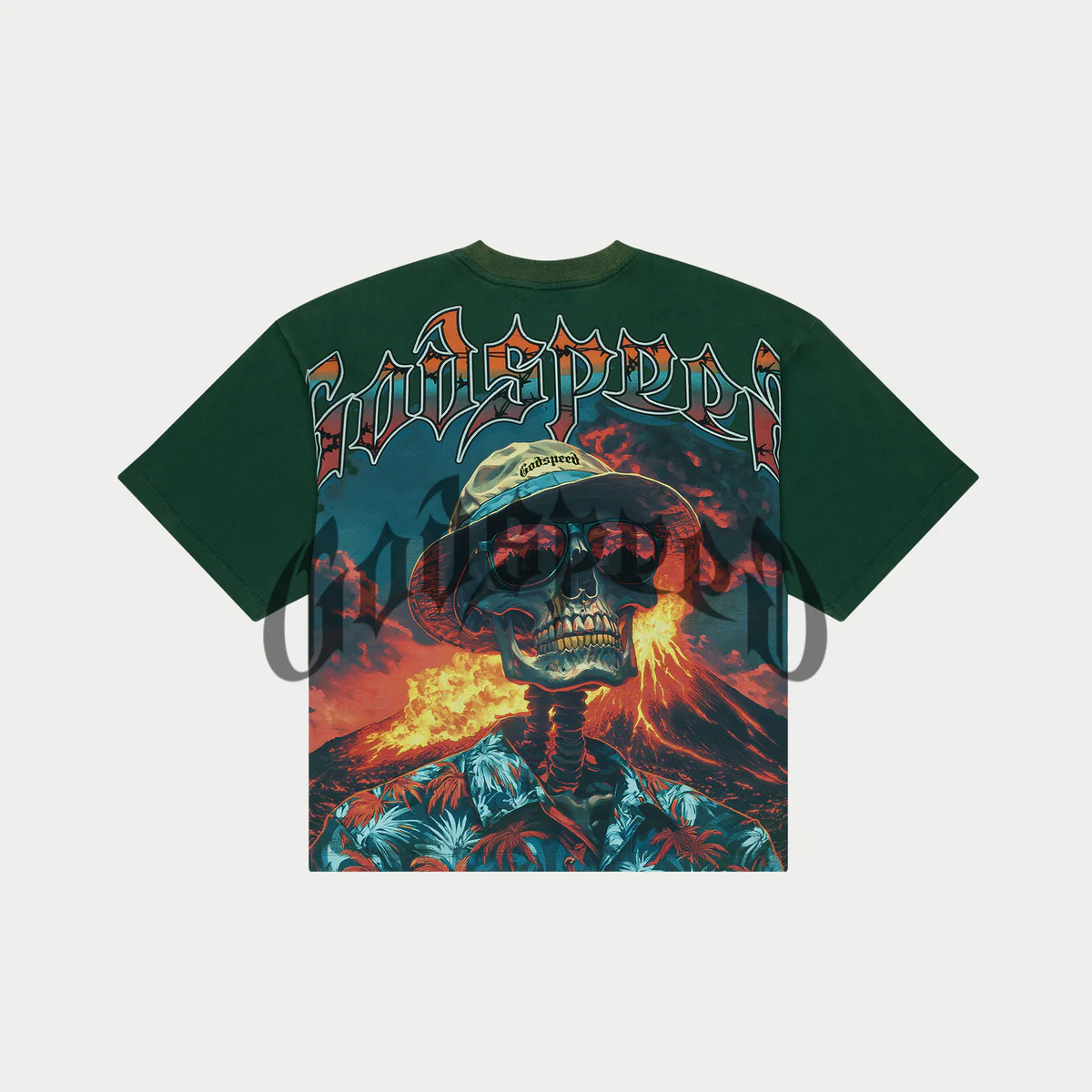 Godspeed “Natural Disaster” Forrest Green Tee - Image 3
