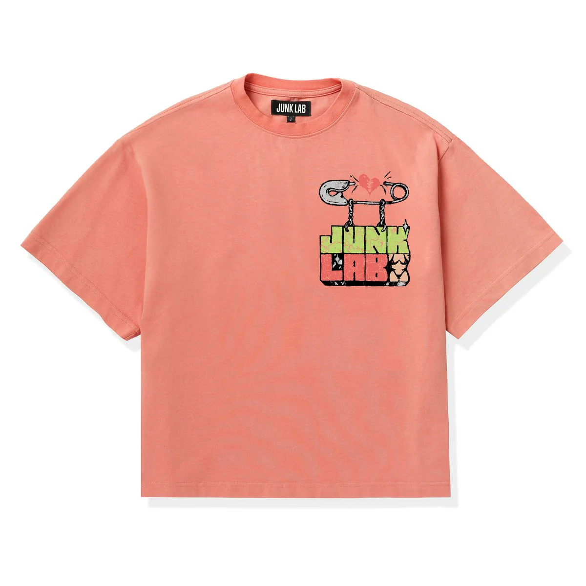 Junk Lab “Pin Punk” Peach Tee - Image 2