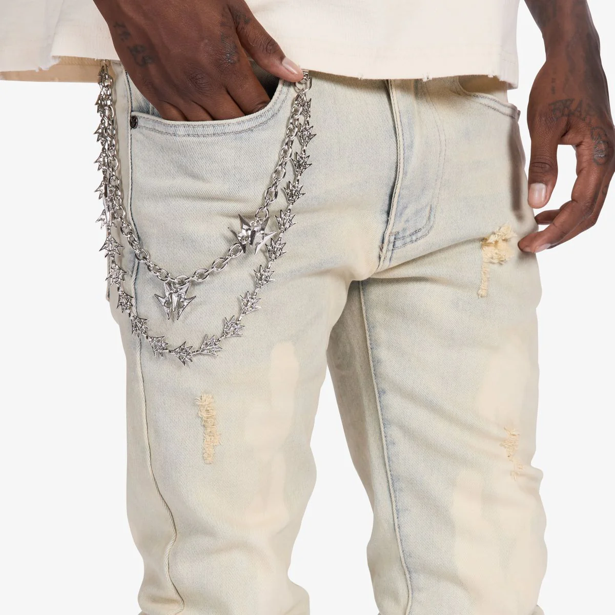 Melee “Topeka” Light Stone Jeans - Image 2