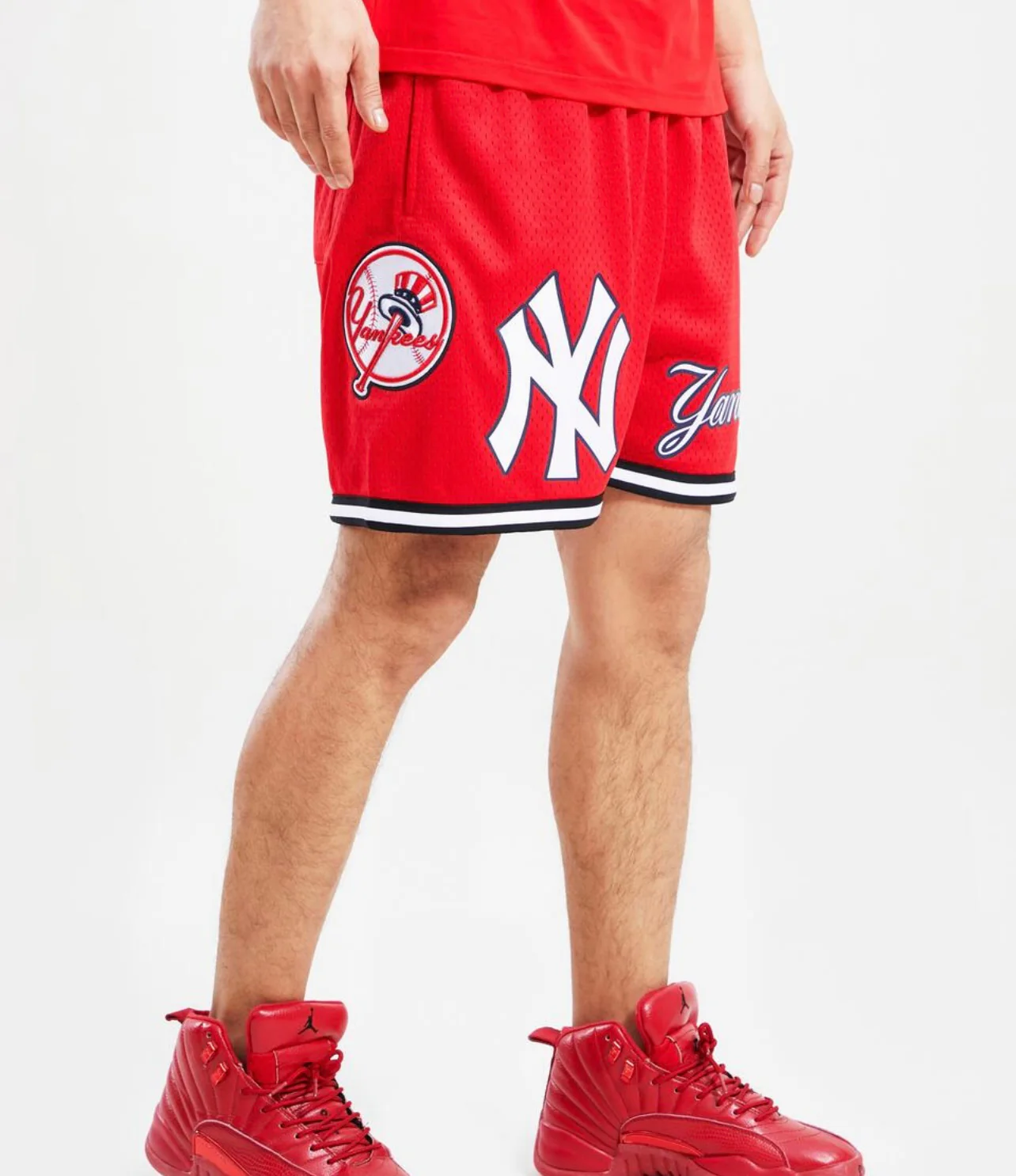 New York Yankees Logo Mesh Short (Red) - Image 3
