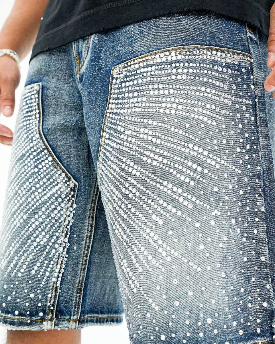 Preme “Drop Gems” Crystal Indigo Jorts - Image 3