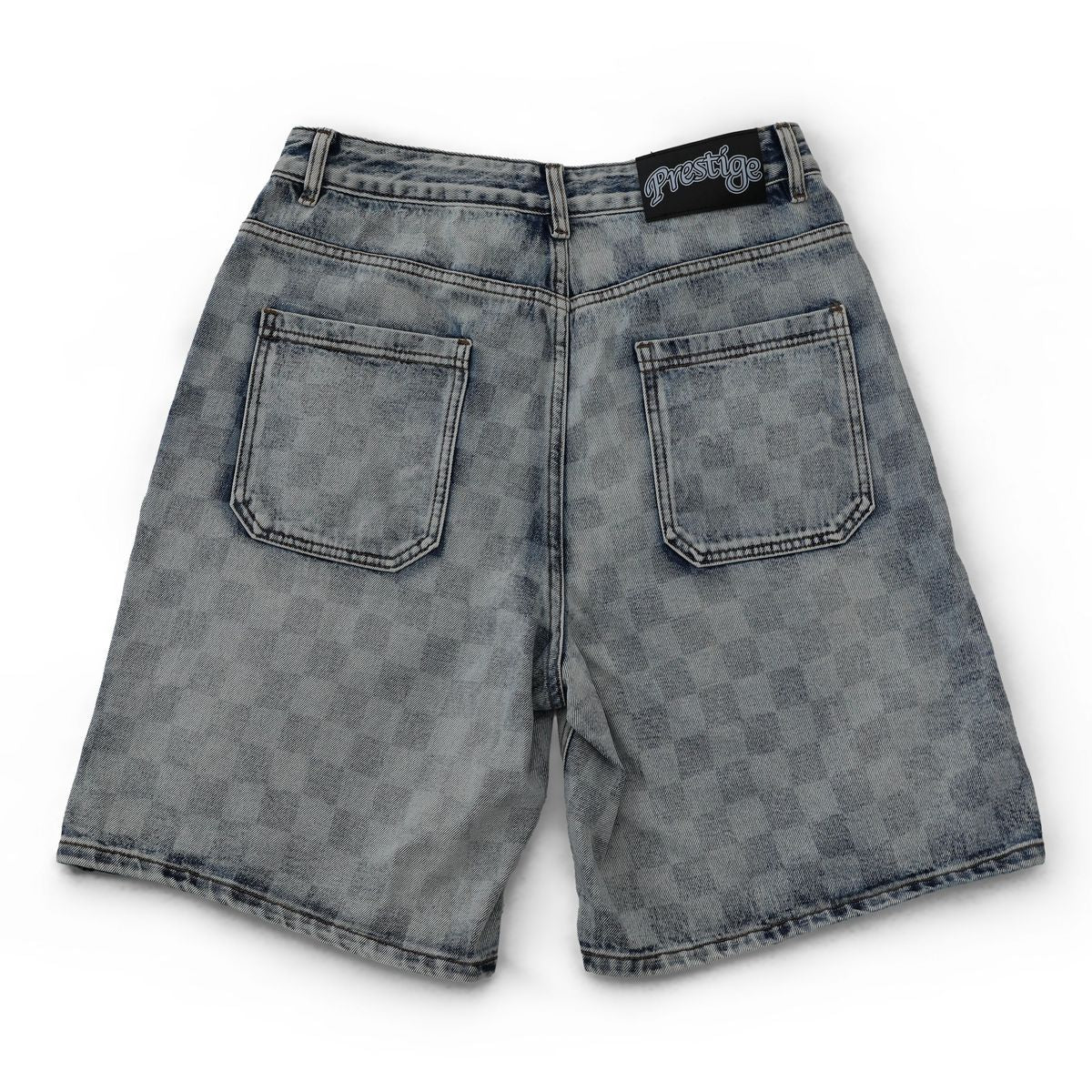Prestige “Checkerboard” Blue Wash Jorts - Image 2