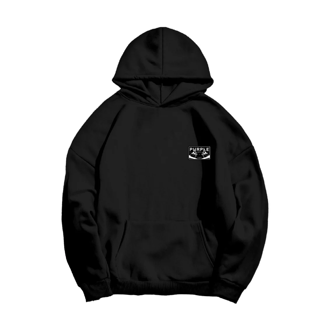 Purple Brand Fleece Floral Black Hoodie - Image 2