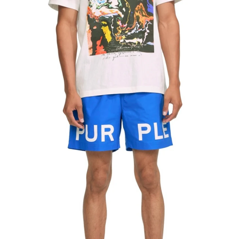 Purple Brand Nylon All Round Water Print Blue Short - Image 2