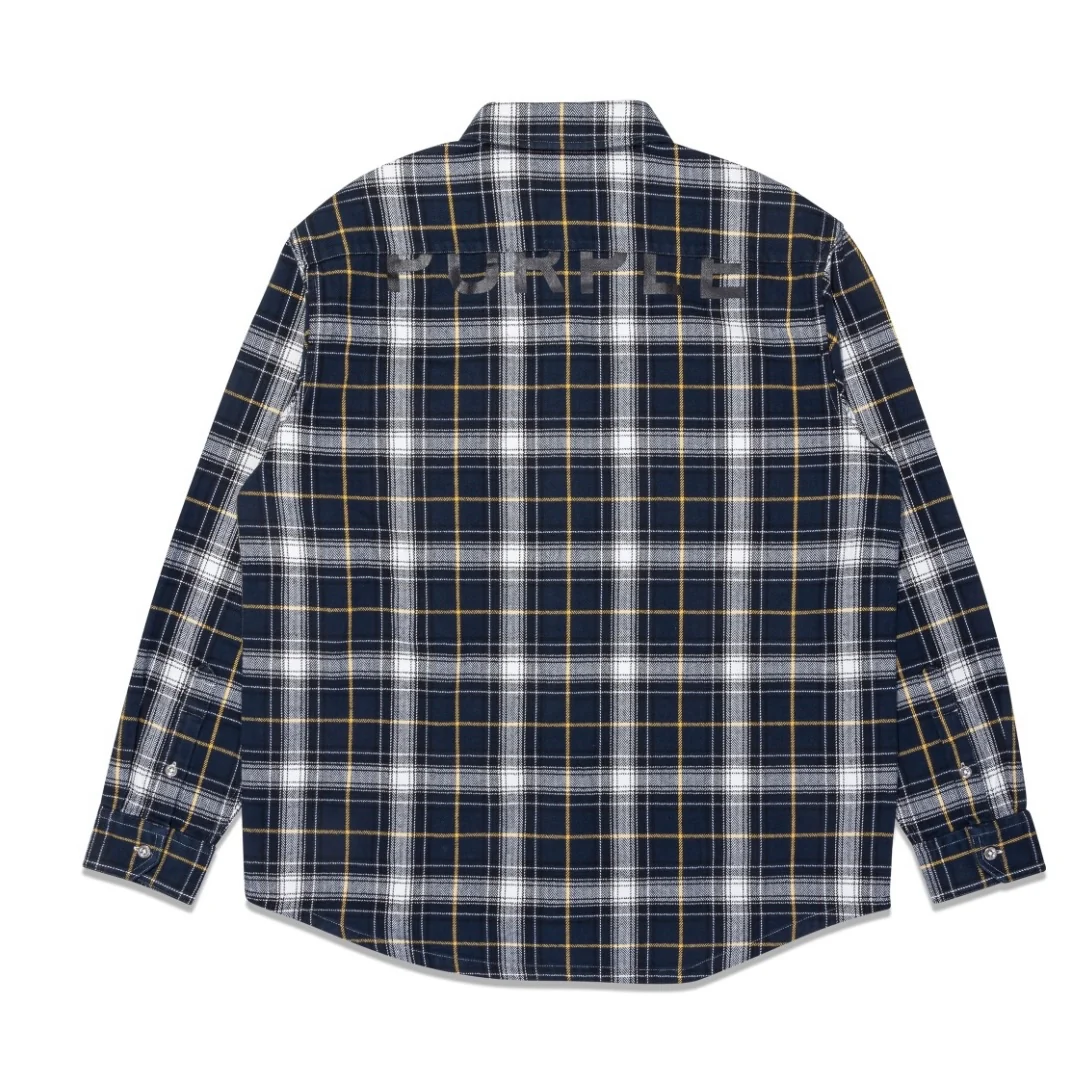 Purple Brand Plaid Flannel Black Shirt - Image 2
