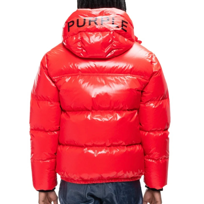 Purple Brand Red Nylon Puffer Jacket - Image 2