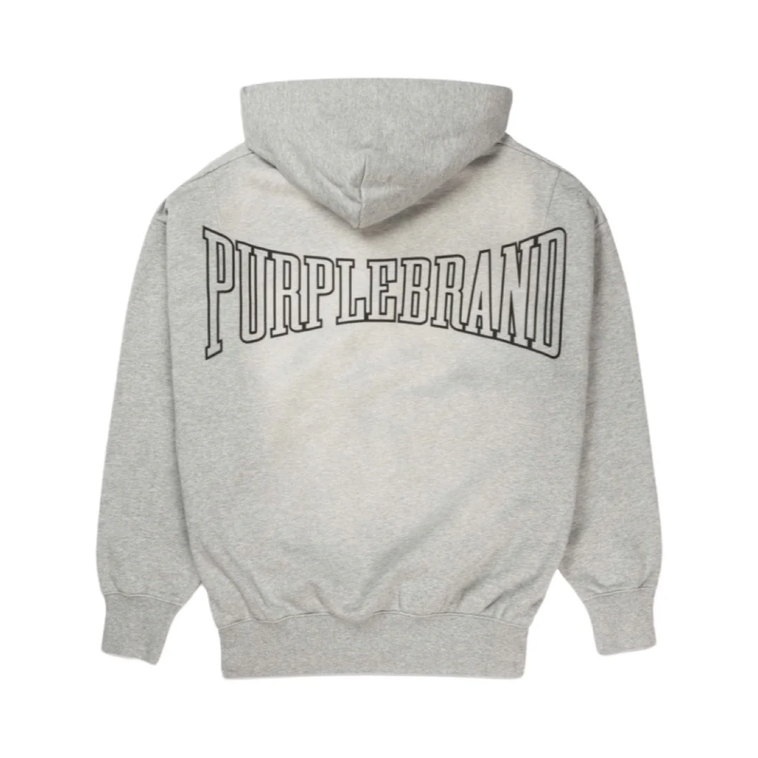 Purple Brand Zoom Grey Fleece Hoodie - Image 2