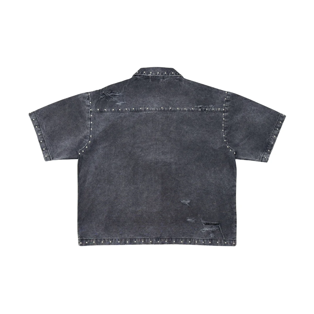 Rare Peace “Twill” Black Wash Rhinestone Zip Down Shirt - Image 3