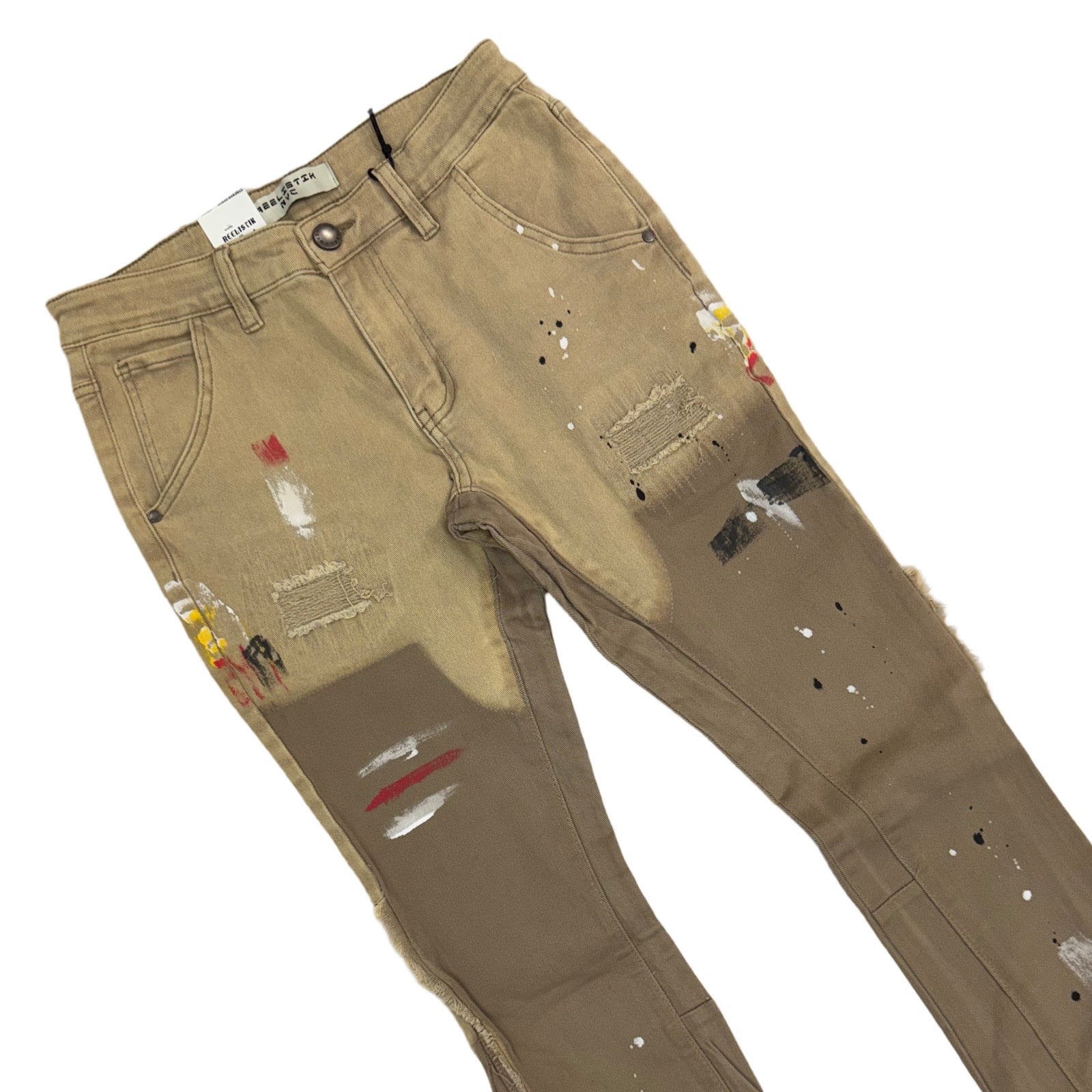 Reelistik Splatter Tan Stacked Jeans (RST5061-3) - Image 2