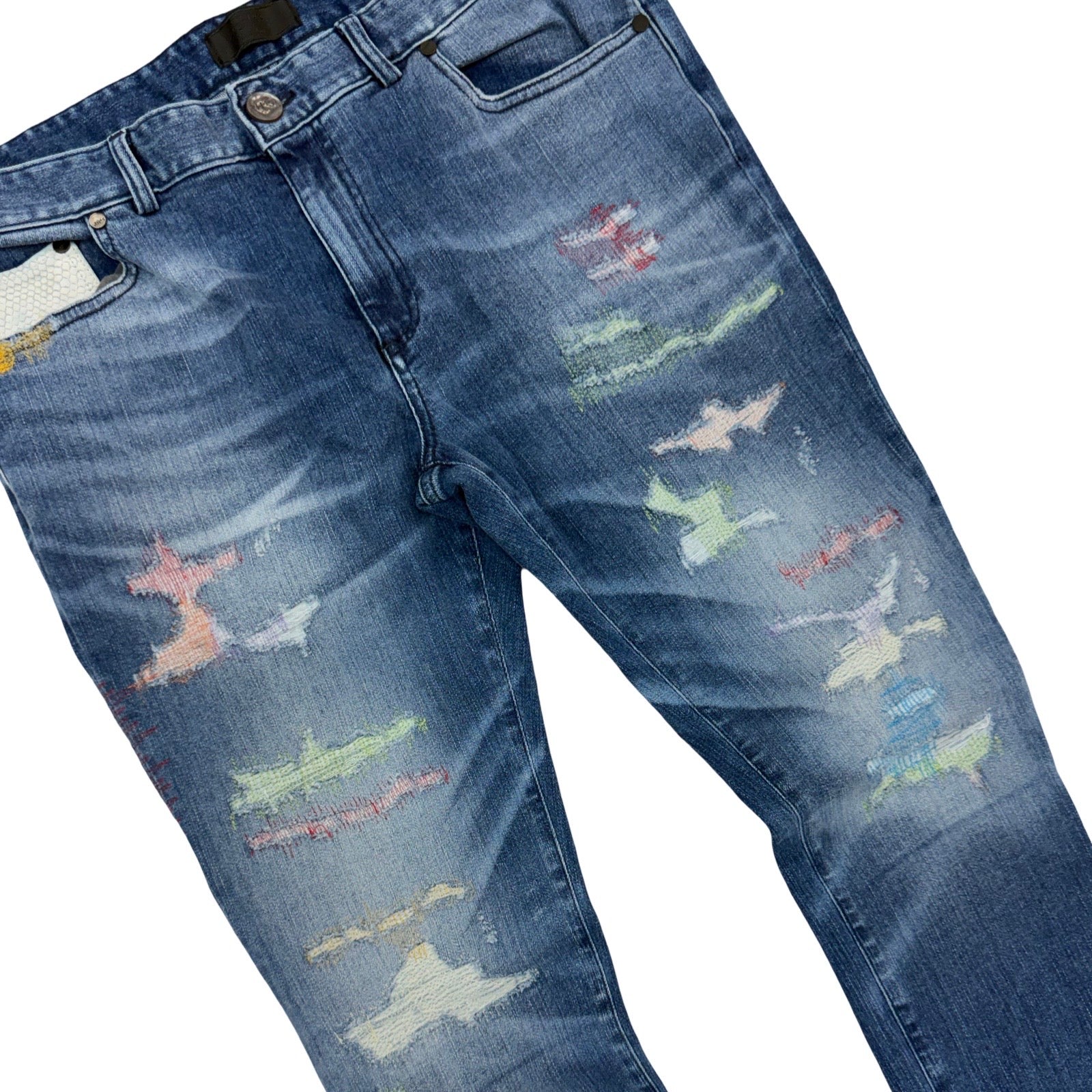 RH45 London “Ocean” Stitching Jeans - Image 2
