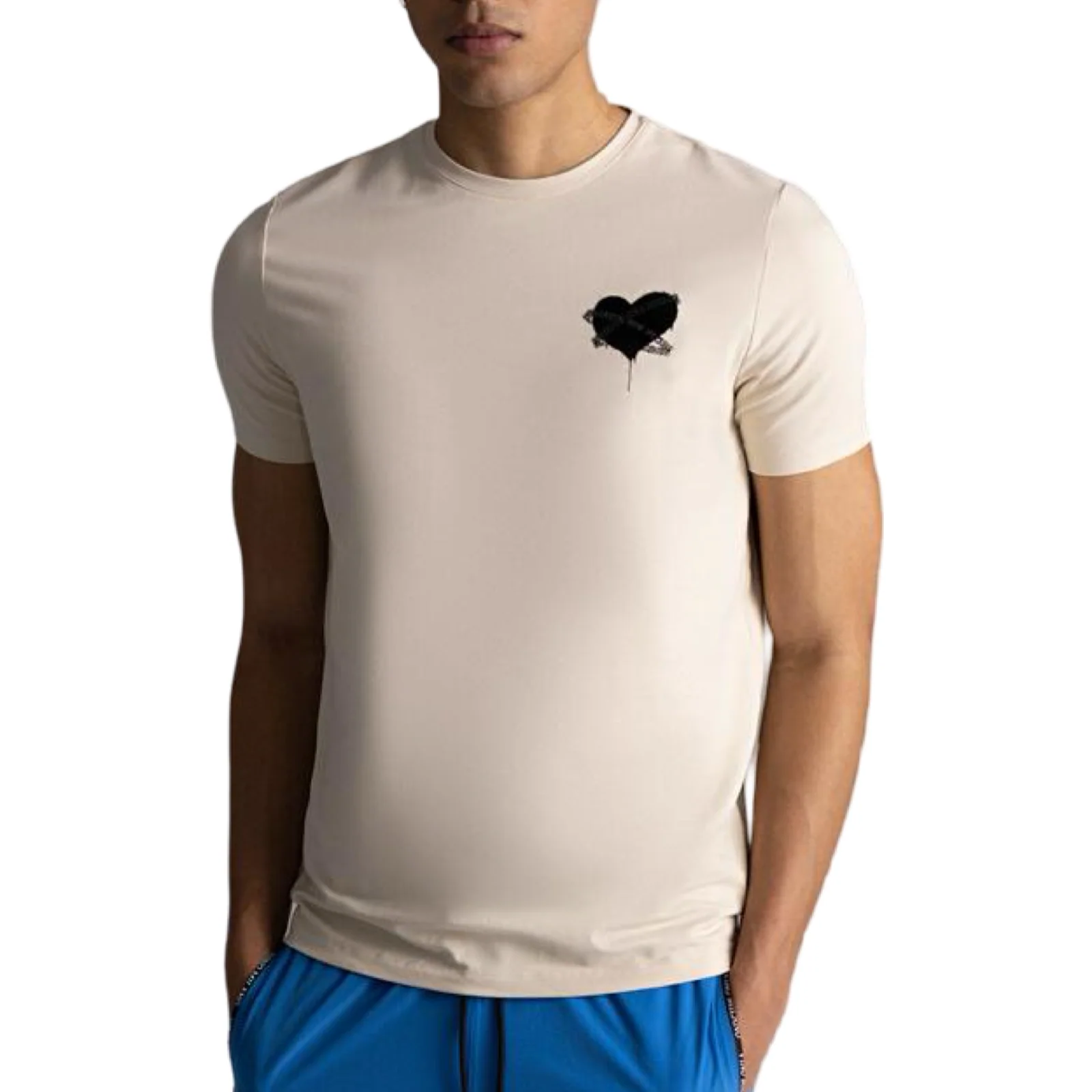 Roberto Vino Tech Heart Beige Tee - Image 2