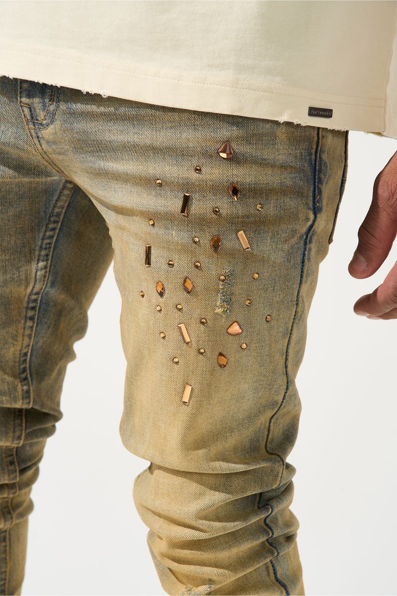 Serenede “Networth” Gold Wash Jeans - Image 4