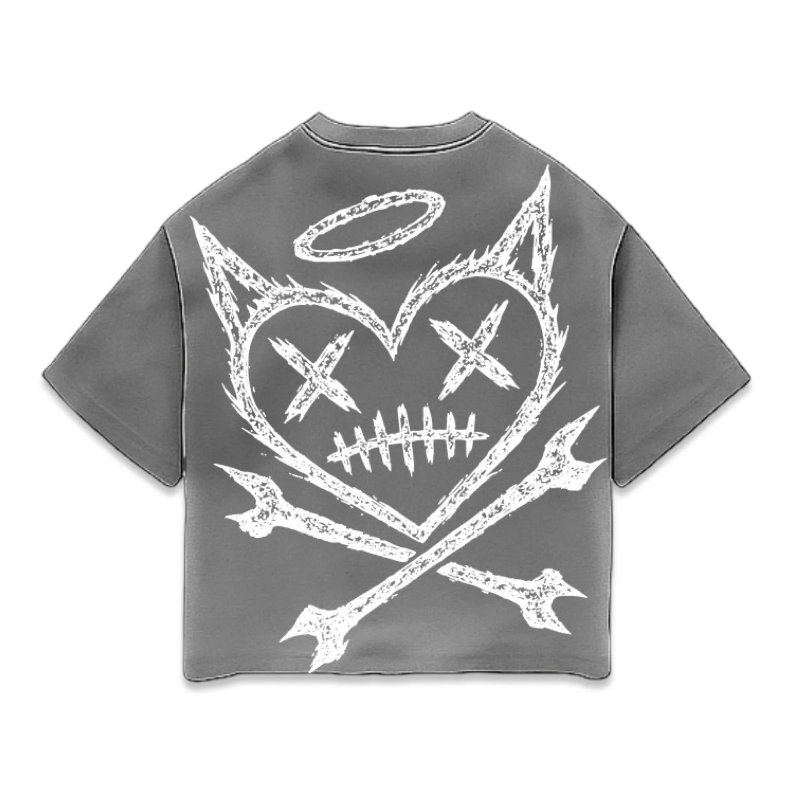Shattered Hearts Logo Grey Tee - Image 2