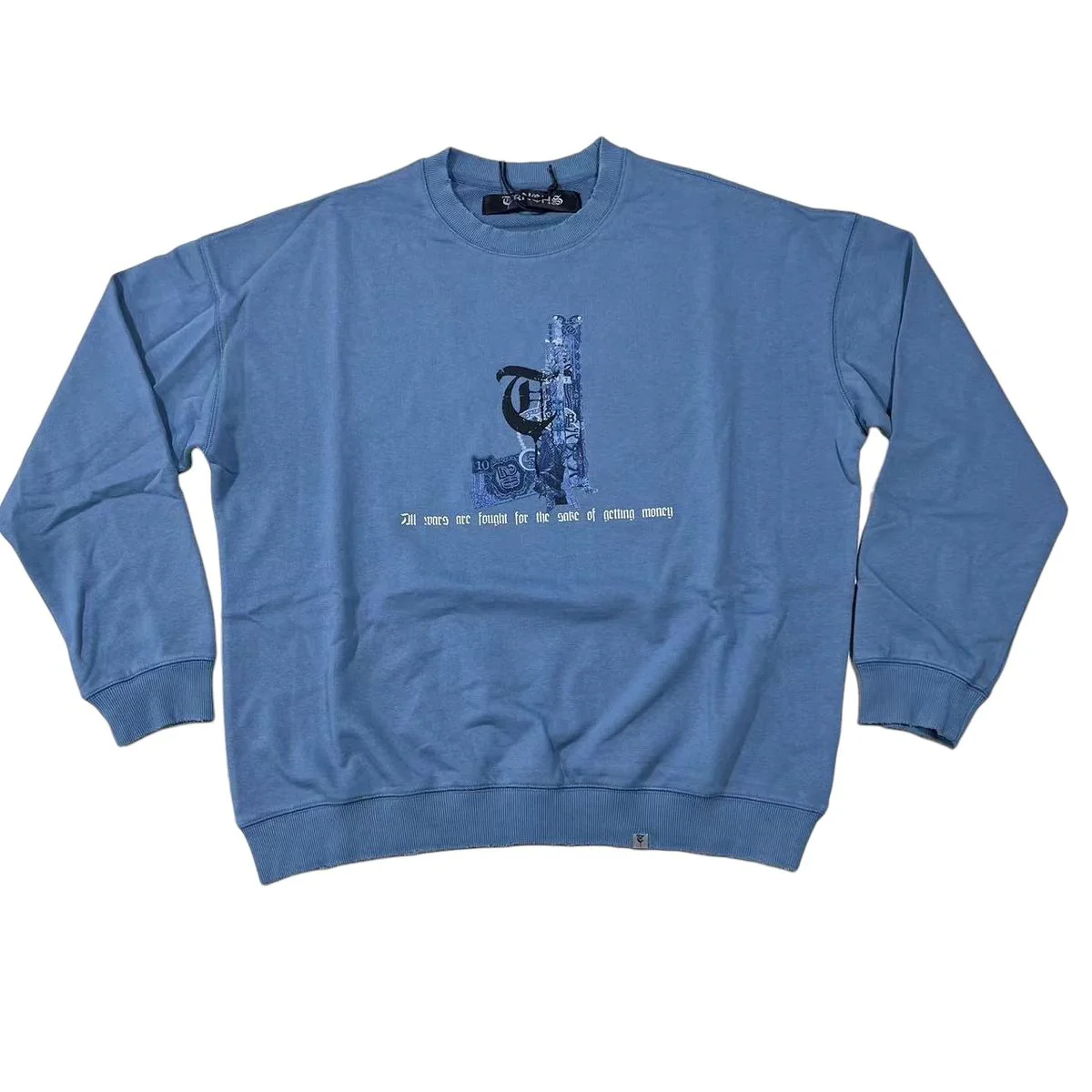 TRNCHS “Money” Vintage Blue Sweater - Image 2