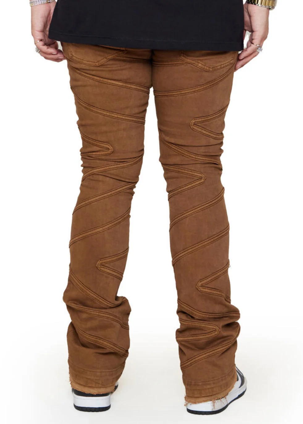 Valabasas “Cassius” Light Brown Stacked Jeans - Image 2