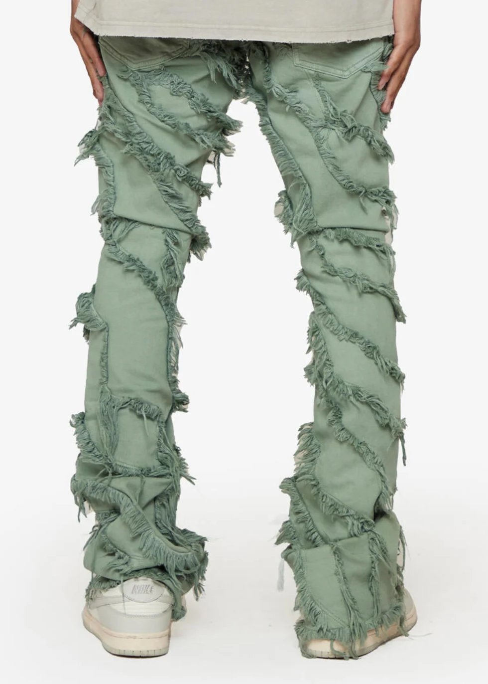 Valabasas “Grit” Light Emerald Stacked Jeans - Image 2