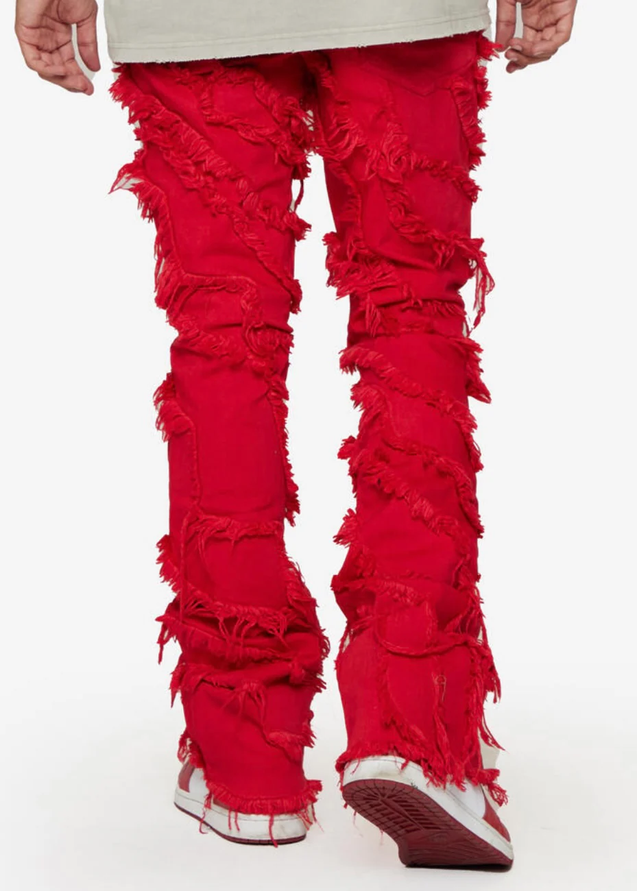 Valabasas “Grit” Red Wash Stacked Jeans - Image 2