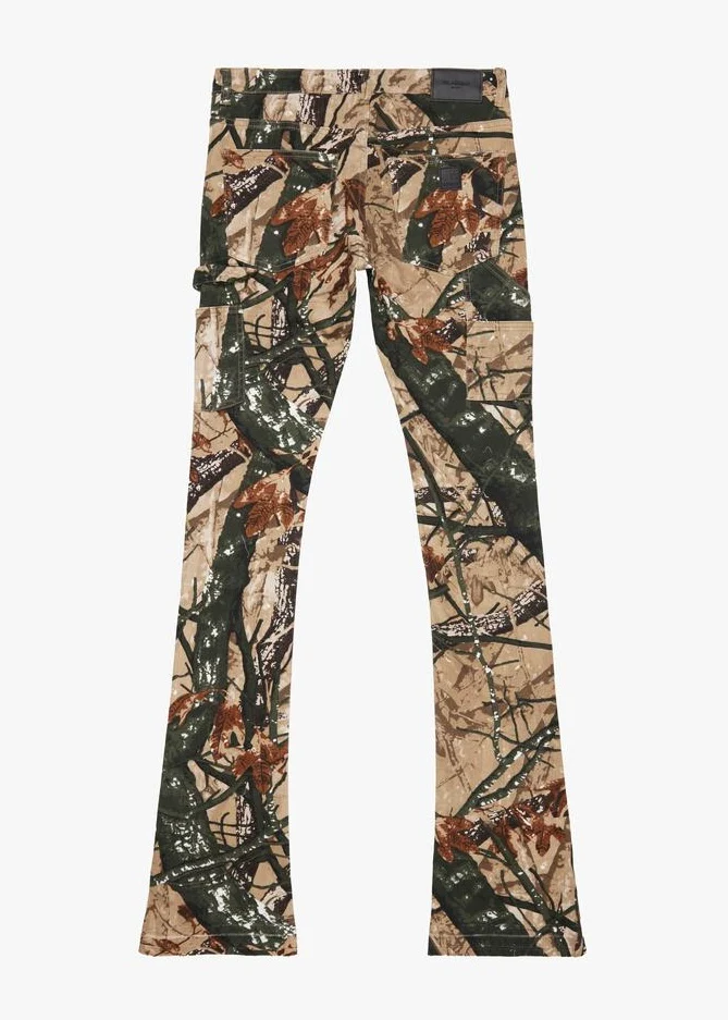 Valabasas “Mr. Extendo” Moss Green Stacked Flare Jeans - Image 3
