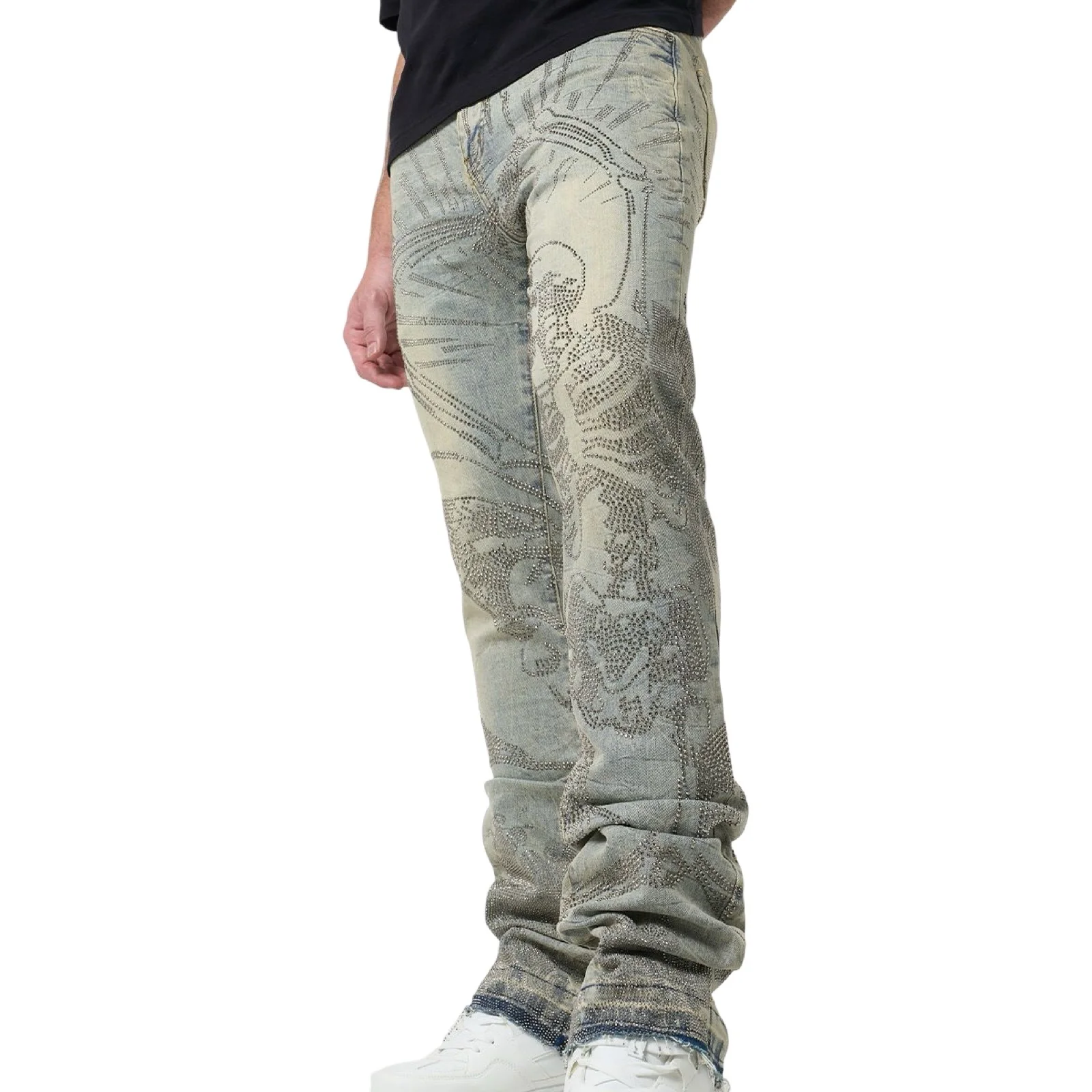 W By Waimea “Revolt Rhinestone” Flare Jeans - Image 3
